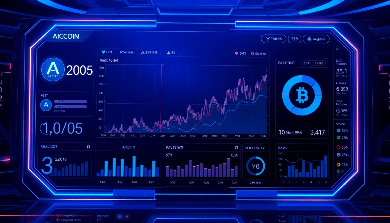Aicoin market analysis dashboard displaying real-time data and social views for cryptocurrency